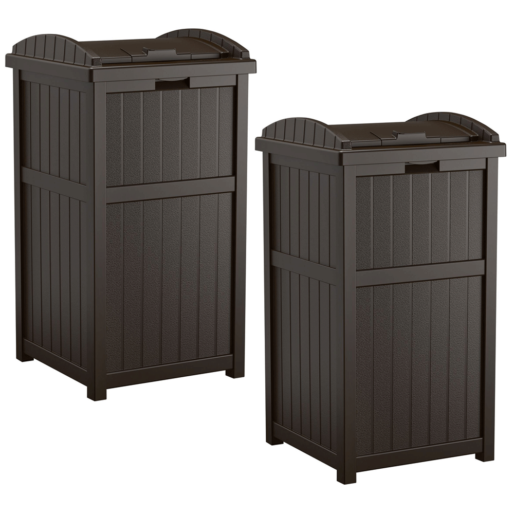 Suncast Trash Hideaway Outdoor Garbage Bin 2 Pack Gh1732j