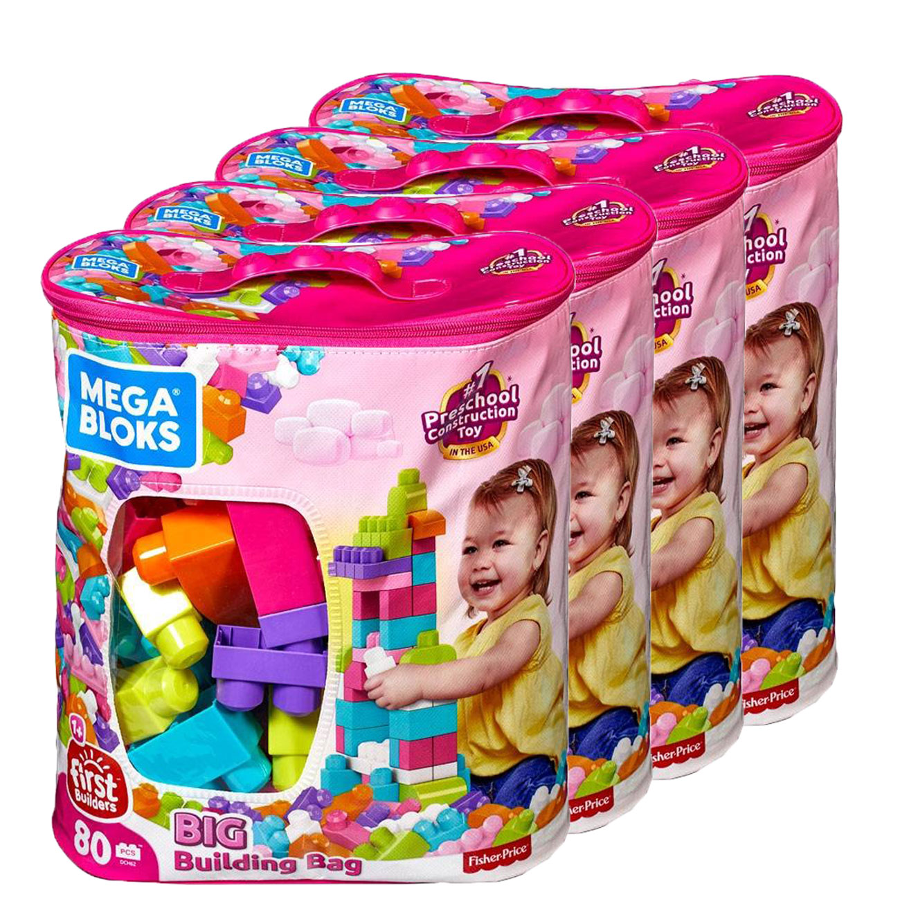 mega bloks 80 piece bag pink