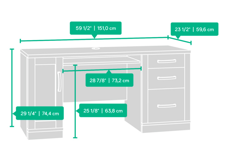 sauder office port computer credenza