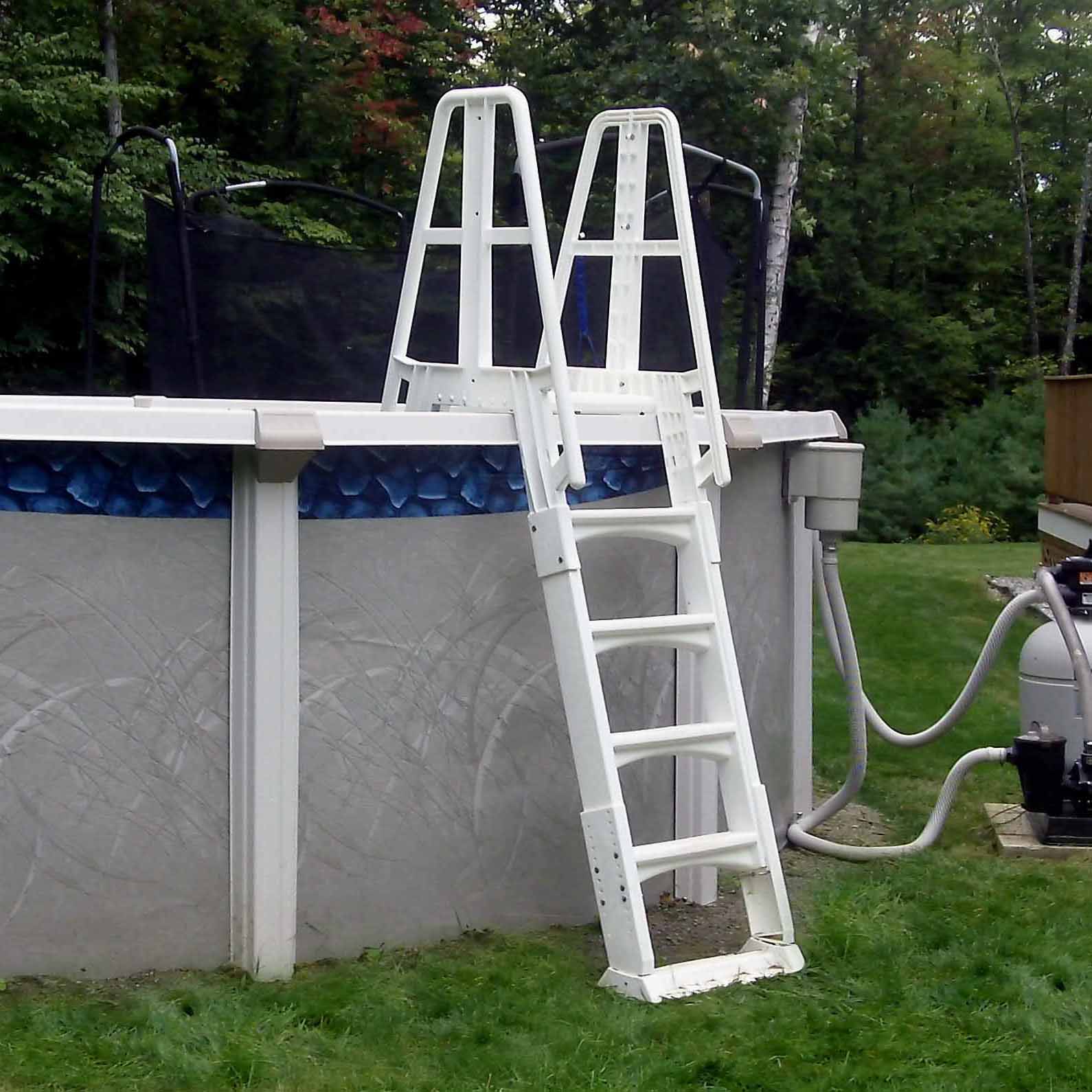 Vinyl Works Ladder with Barrier for Swimming Pools 48 - 56