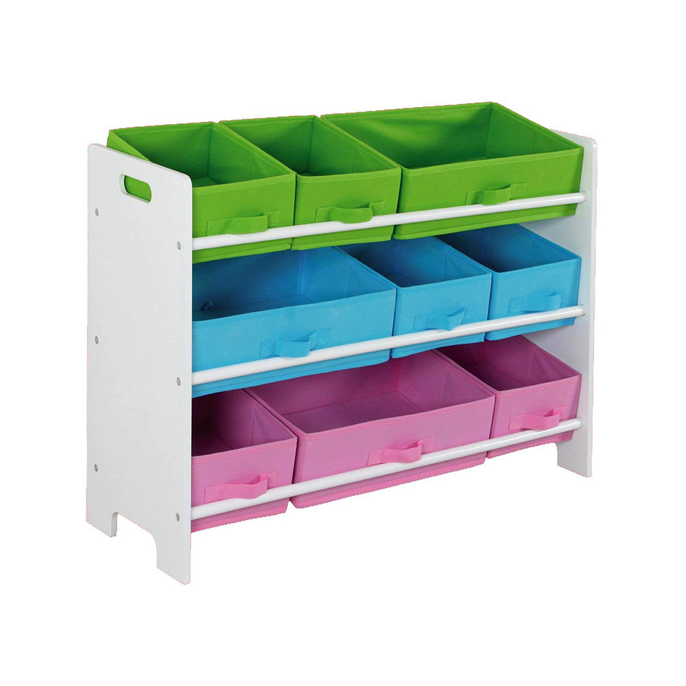 kids storage shelves bins