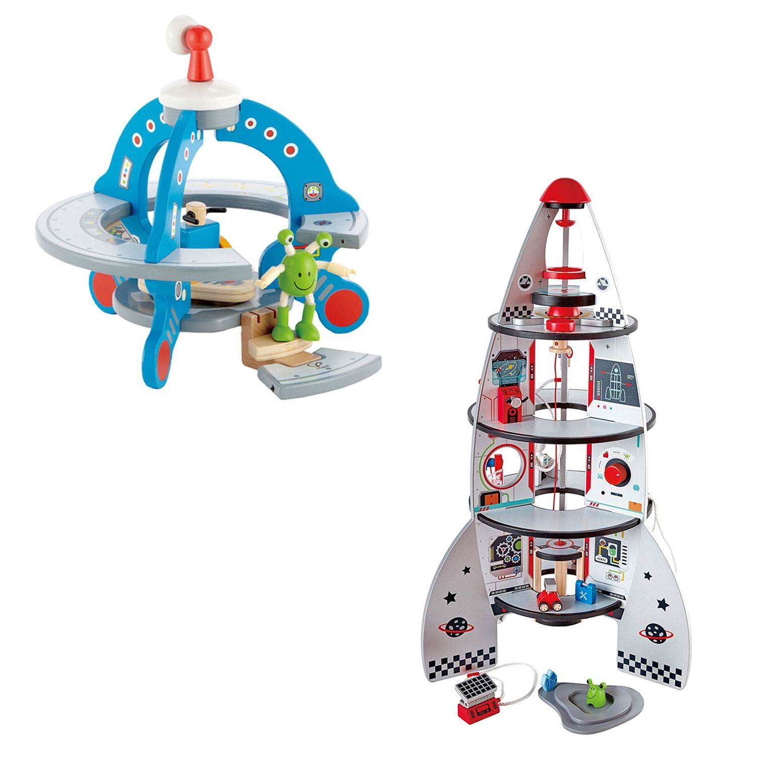 hape wooden space rocket