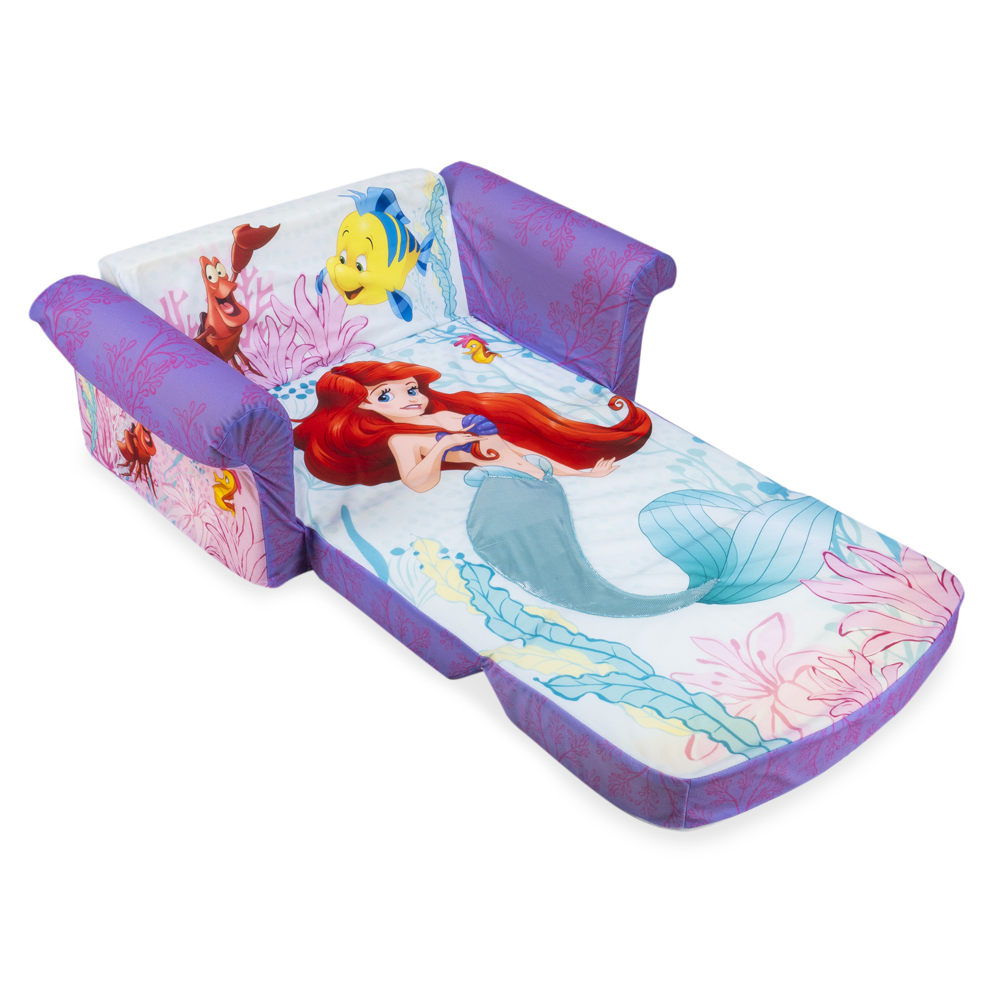 Marshmallow Furniture Children's 2-in-1 Flip Open Foam Sofa, Moana