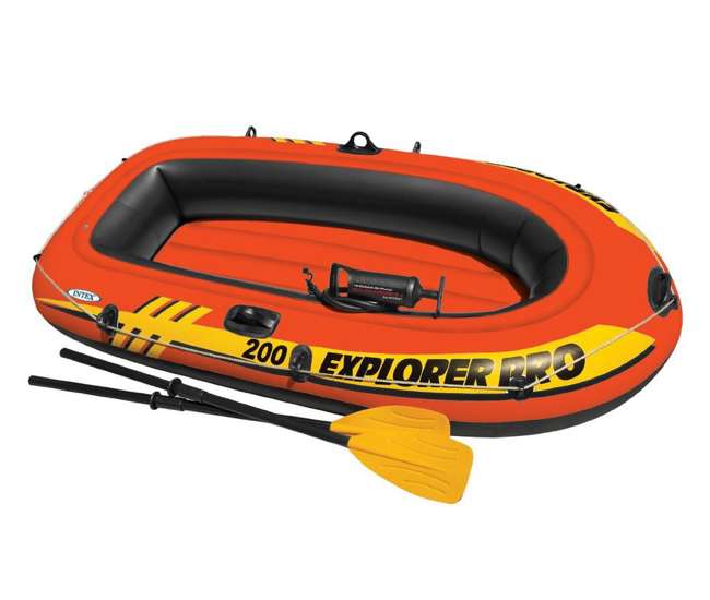 Intex Explorer Pro 200 Inflatable Two Person Raft Boat Set - Orange ...