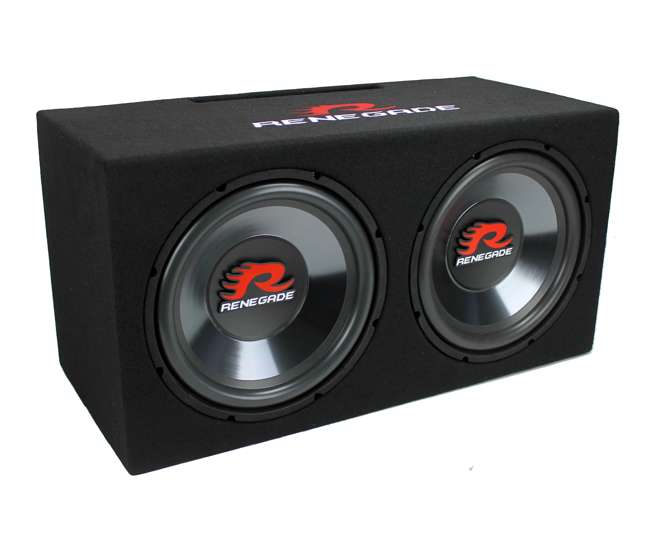 Renegade RXV1202 12-Inch 1200W Dual Subwoofer + Box + 1500W Mono Amp ...