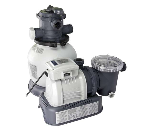 Intex 1200 GPH Krystal Clear Sand Filter Pool Pump & Saltwater ...