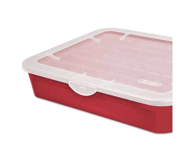 Sterilite Adjustable Ornament Storage Box, Red : 19796606 