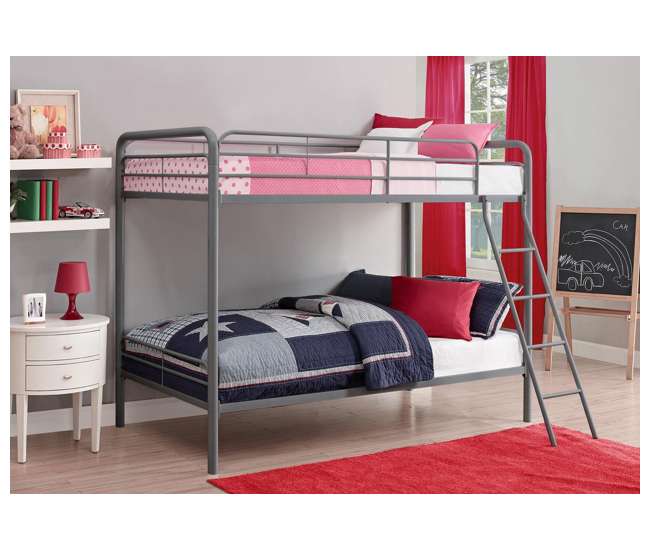 Dorel Twin-Over-Twin Metal Bunk Bed Frame : 5417096 ...