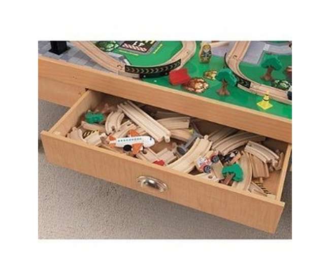 KidKraft Airport Express Wood Train Table &amp; Toy Set 