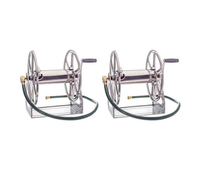 Liberty Garden Dual Mounted Steel Garden Hose Reel 2 Pack Lbg 709 S2