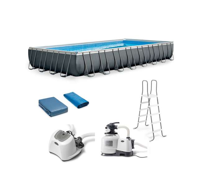 Intex Ultra Xtr Rectangular Frame Pool Set Krystal Clear Saltwater System