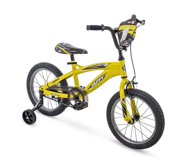 yellow bike with training wheels