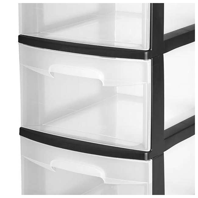 Sterilite 3Drawer Storage Cart, Black (2Pack) 28309002