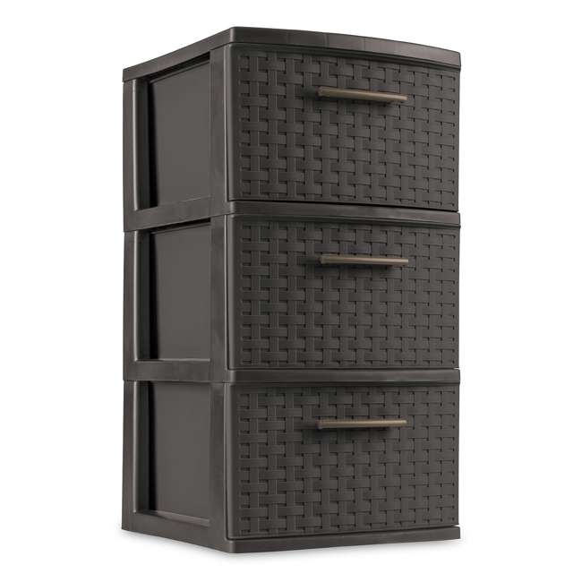 Sterilite 3 Drawer Weave Tower, Espresso : 4 x 26306P01