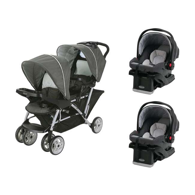 Graco DuoGlider Click Connect Double Stroller & Car Seats Travel System