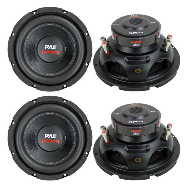 4) Pyle PLPW8D 8Inch 1600W Dual Voice Coil 4Ohm Subwoofers Woofers