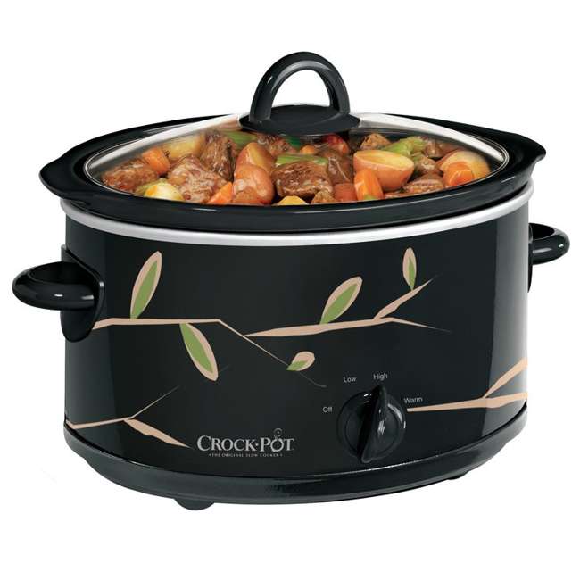 Rival 6-Quart Slow Cooker (Floral/Black) : SCV600-BF