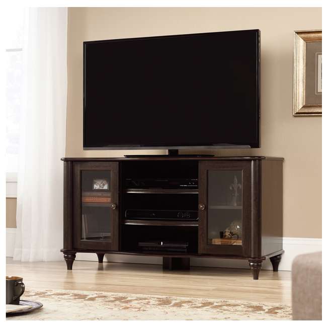 Sauder Woodworking New Albany TV Stand in Dark Jamocha ...