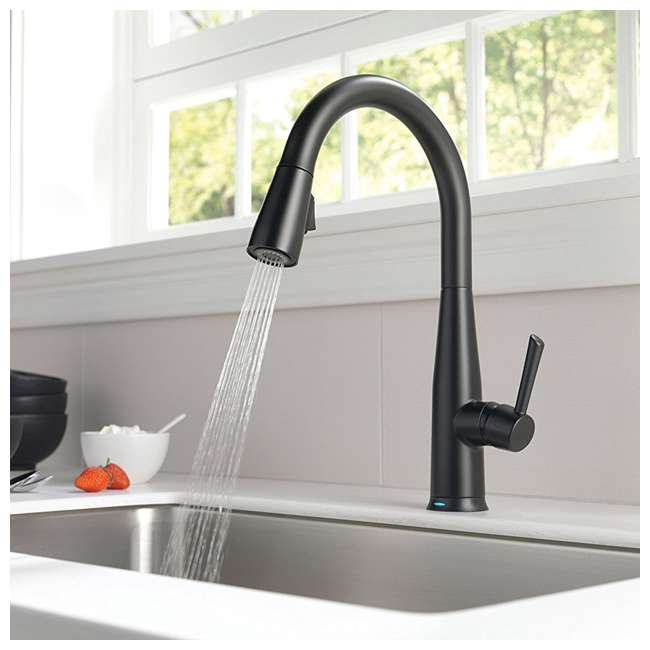 Delta Essa Single Handle Pull Down Kitchen Faucet Matte Black 9113T   29ace4d540c74570af1436e8e34627df