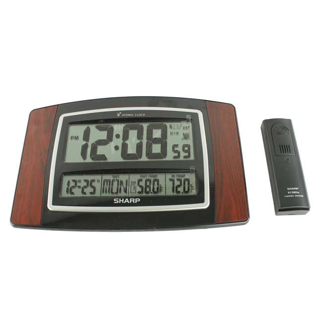 SHARP SPC900WG Digital Atomic Wall Clock w/ Wireless Indoor & Outdoor