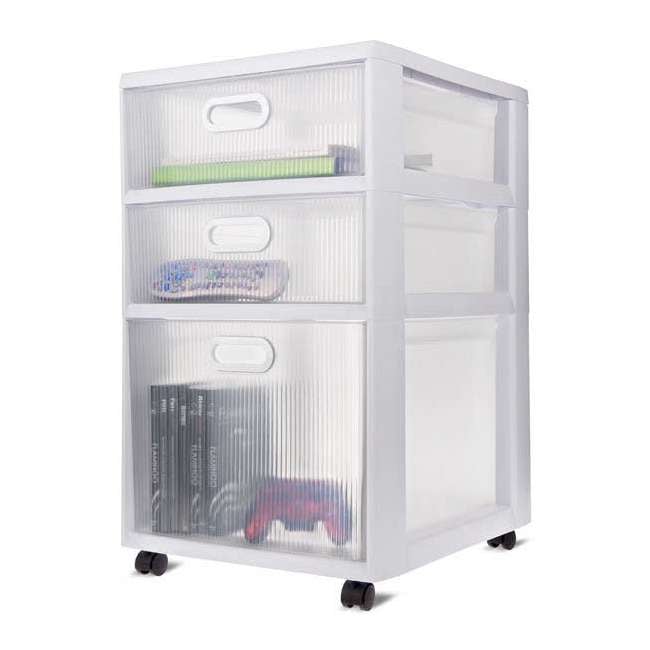 Sterilite Ultra 3 Drawer Cart, 2-Pack, White | 36128002