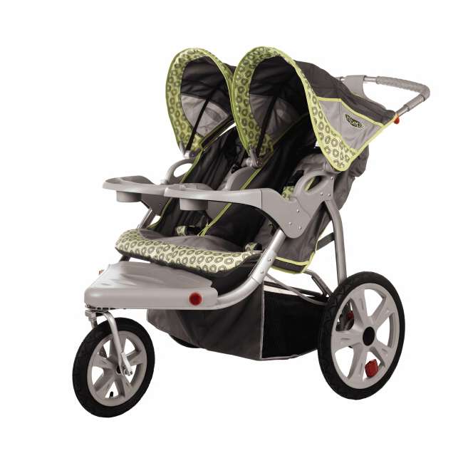 instep double jogging stroller front and back