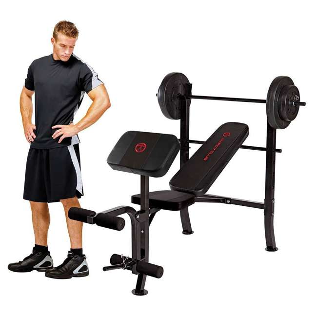 Marcy Pro MKB 2081 Standard Weight Bench W 80 LB Weight Set