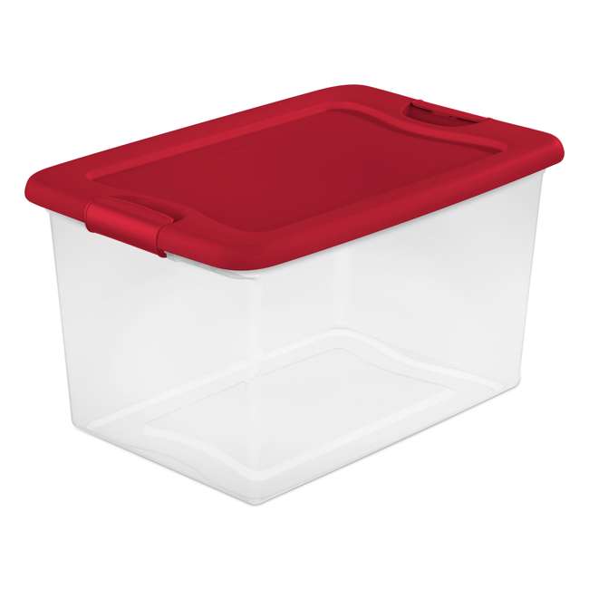 Sterilite 64-Quart Clear Plastic Latching Lid Storage Container, 6 Pack ...