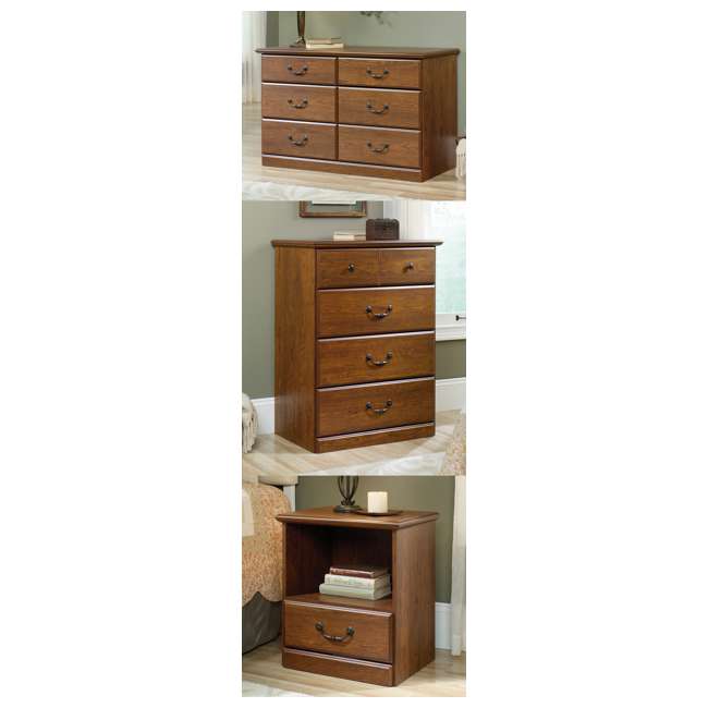 Sauder Orchard Hills Milled Cherry Bedroom Set Dresser Chest