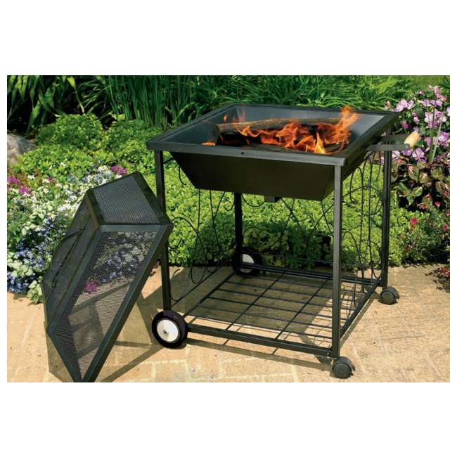 Cobraco 24 Square Portable Fire Pit W Screen And Cover Fb8005