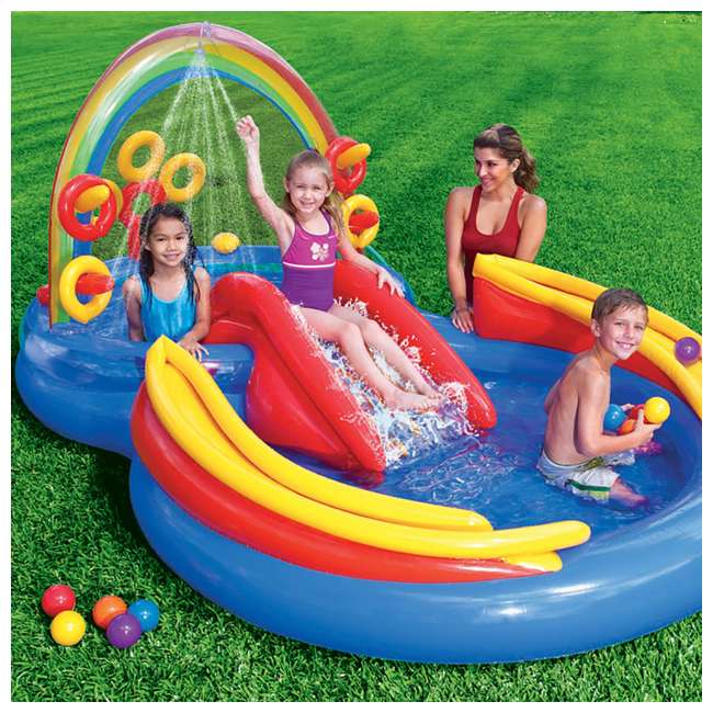 Intex Inflatable Rainbow Ring Water Play Center : 57453EP