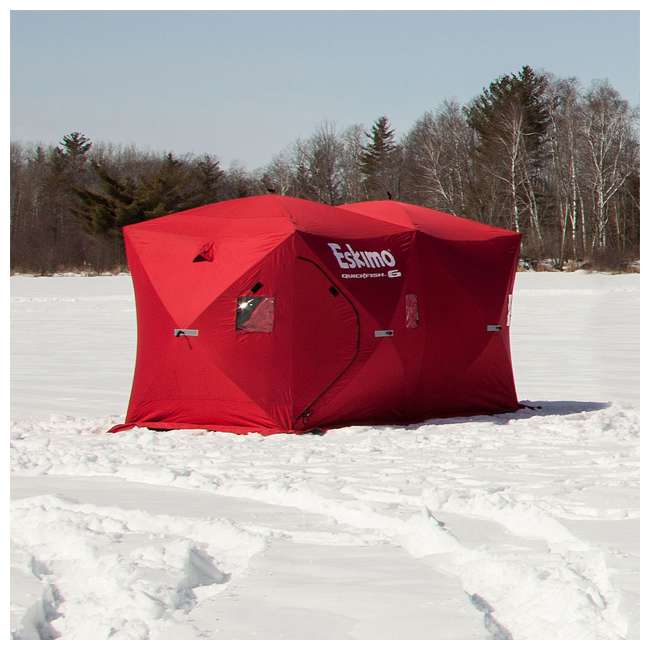 Eskimo QuickFish 6 Portable 6-Person Pop-Up Ice Fishing Tent Set : ESK