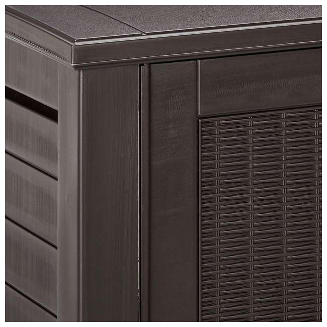 Rubbermaid Patio Chic Outdoor Cabinet Style Wicker Storage Deck