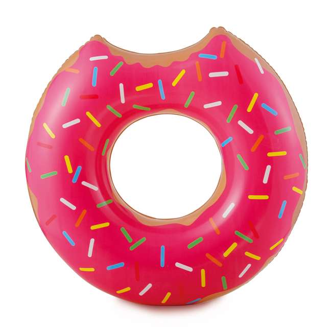 Summer Waves Chocolate & Strawberry Pink Donut Inflatable Pool Float ...