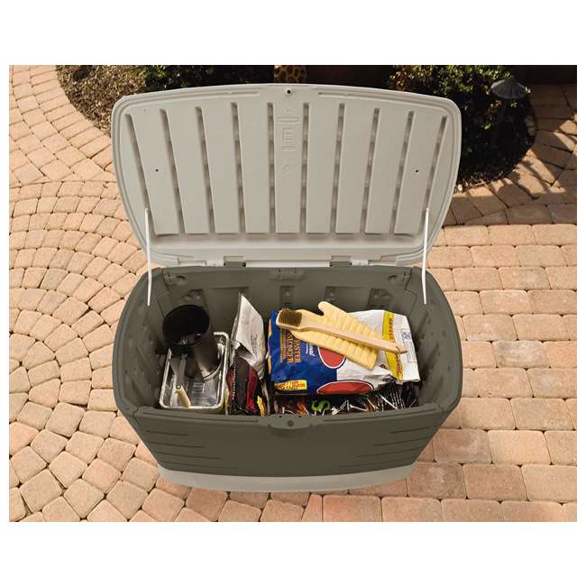 Rubbermaid 2047053 Medium Outdoor Resin Patio Storage Box With