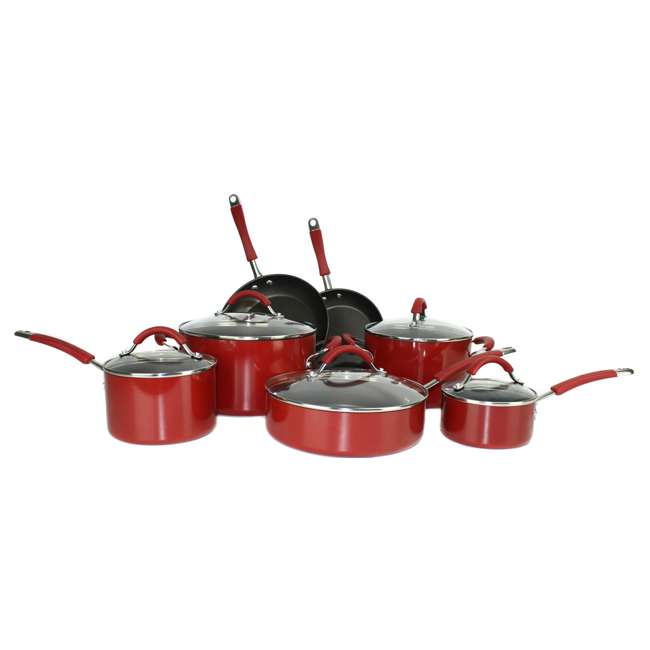 KitchenAid 12-Piece Porcelain Nonstick Cookware Set (Red) : 10395-KA