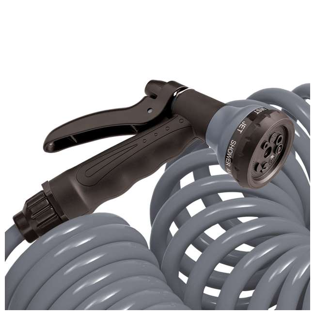 Orbit 50-Foot Gray Coil Garden Hose with 8 Spray Pattern Nozzle (2 Pack