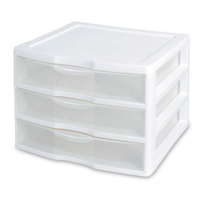 Sterilite 20938003 Wide Portable Countertop 3 Drawer Desktop Storage ...