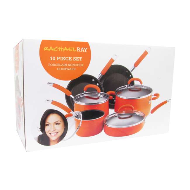 Rachael Ray 10 Piece Cookware Set Orange 13486 Orange 0255