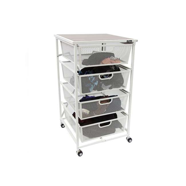 Origami Folding Wheeled 4 Drawer Storage Cart White Dfs