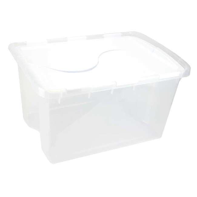 Sterilite 19148006 48 Quart Clear Hinged Lid Storage Box Tote with See ...