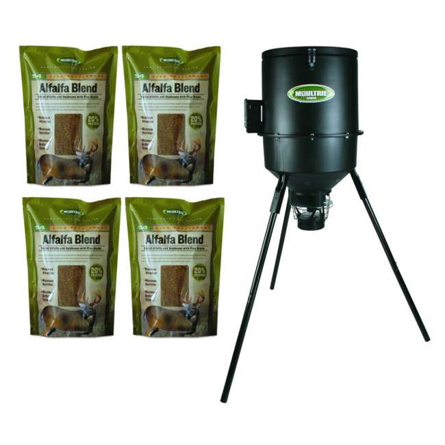 Moultrie Easy Fill 30 Gallon Tripod Deer Feeder 4 Alfalfa Blend