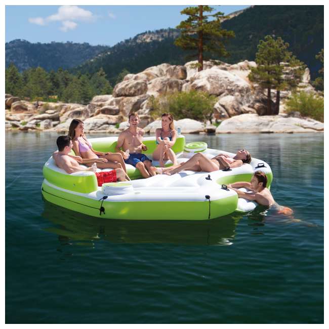 Intex Inflatable Key Largo Party Island Float with Built ...