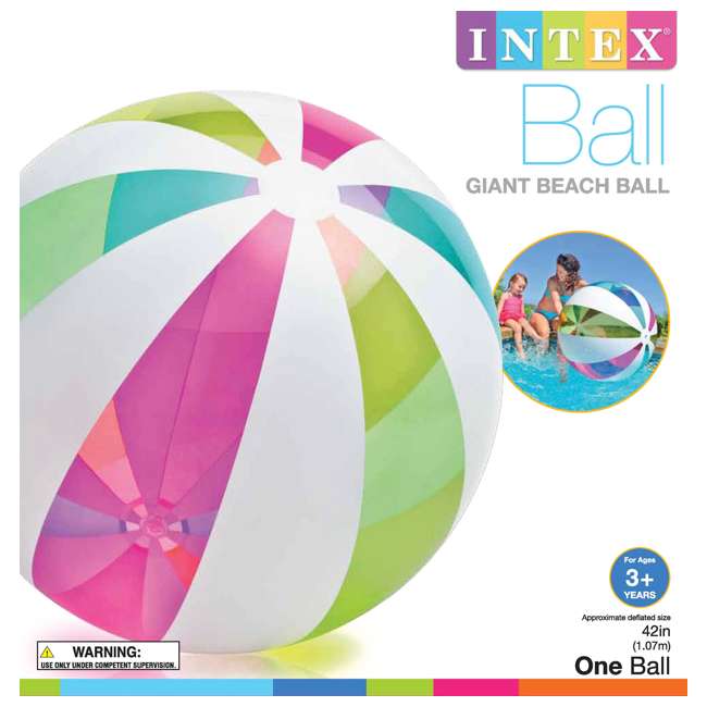 Intex Giant Classic Inflatable Glossy Panel Colorful Beach Ball 12 Pack 12 X 59066ep 