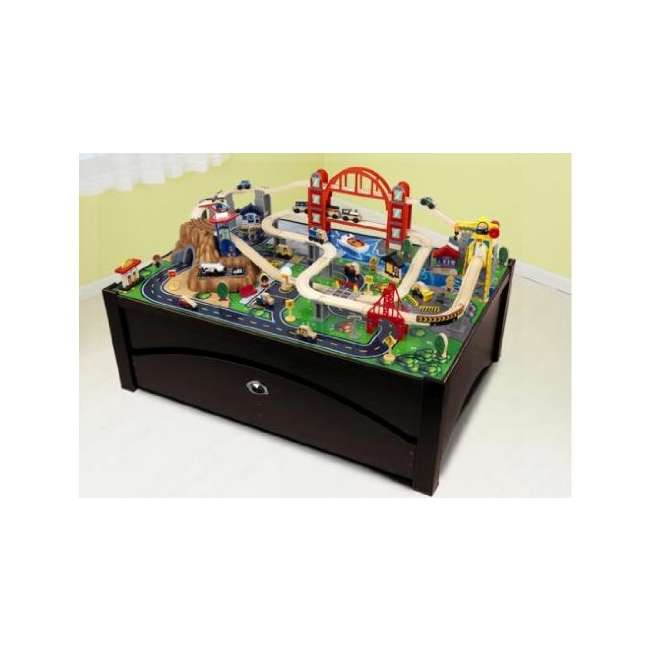 KidKraft Metropolis 100 Piece Wooden Train Table Set 17935   C06ee981f0934e039c10797f9575413c