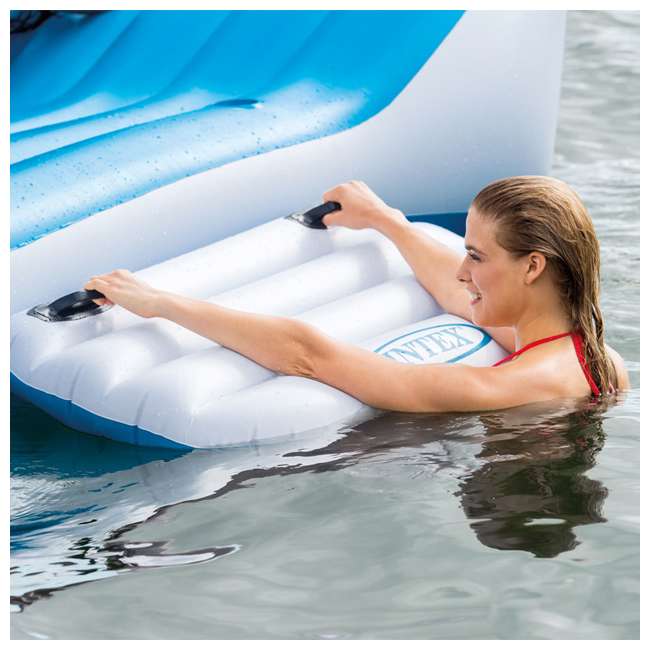 intex inflatable relaxation island raft with backrests and cooler