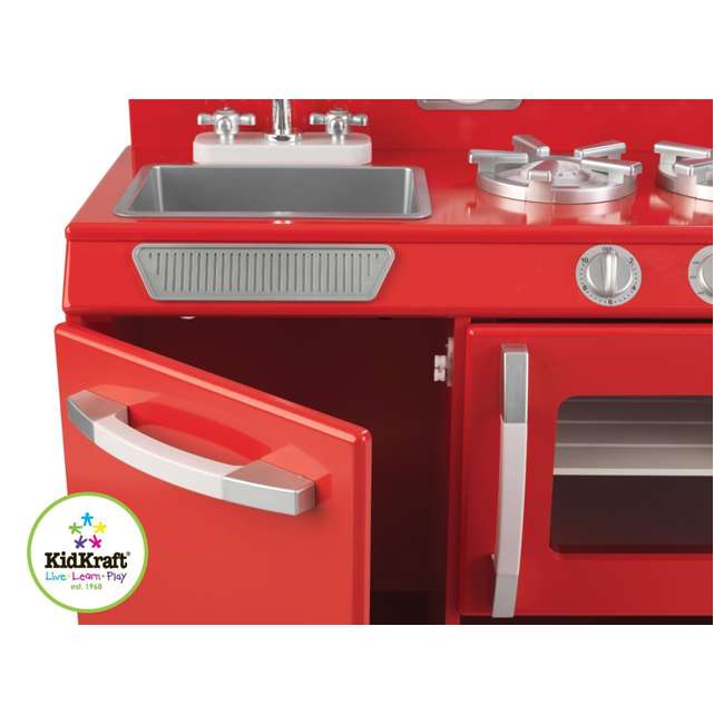 kidkraft red classic kitchenette