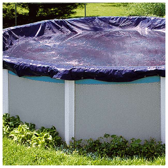 Swimline 28-Foot Round Above Ground Winter Pool Cover, Blue + Tools : S28RD