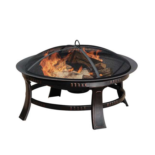 Pleasant Hearth 30 Inch Wood Burning Brant Fire Pit Mesh Cover