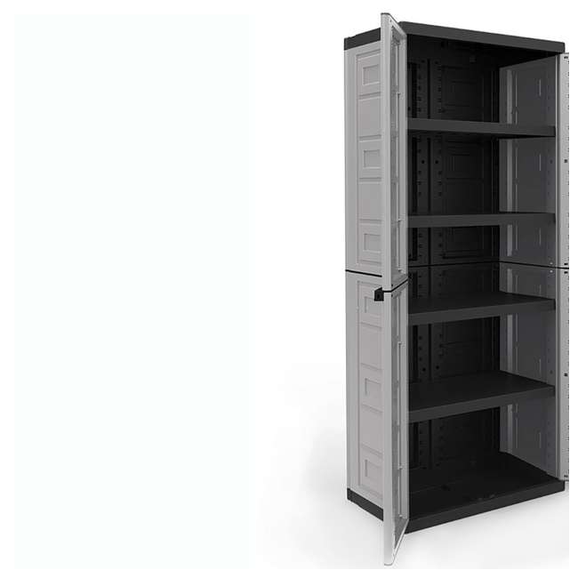 Contico 4 Shelf Plastic Garage Base Utility Cabinet, Grey ...